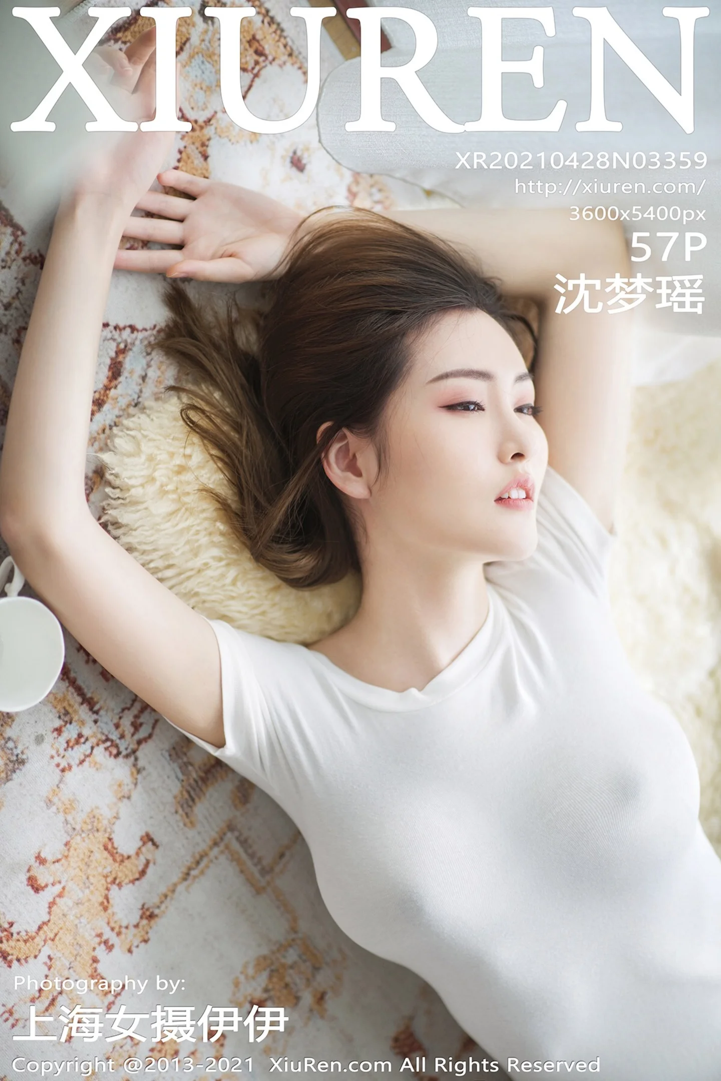 [XiuRen秀人网]VOL.3359 女神沈梦瑶白T自嗨主题白色紧身真空连身裙秀完美身材诱惑写真57P-秀人网官方网站